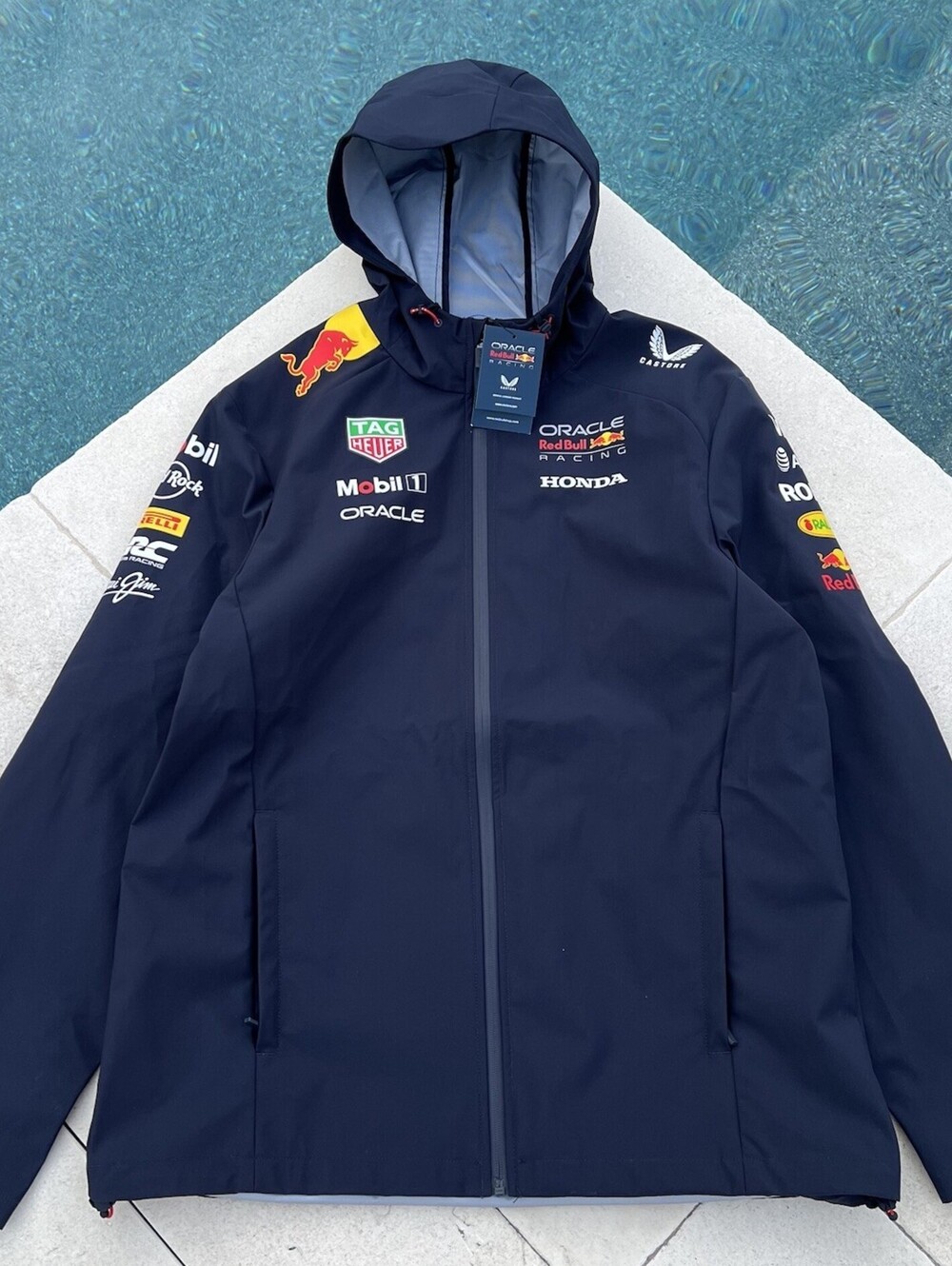 Castore Navy Red Bull Racing 2024 Team Water Resistant Full-Zip Men’s Jacket L